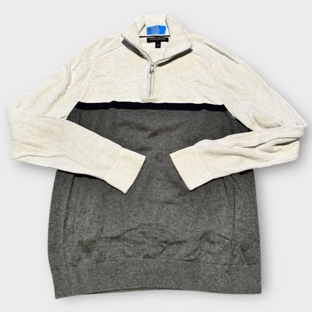 Banana-republic Grey and Cream Jumper